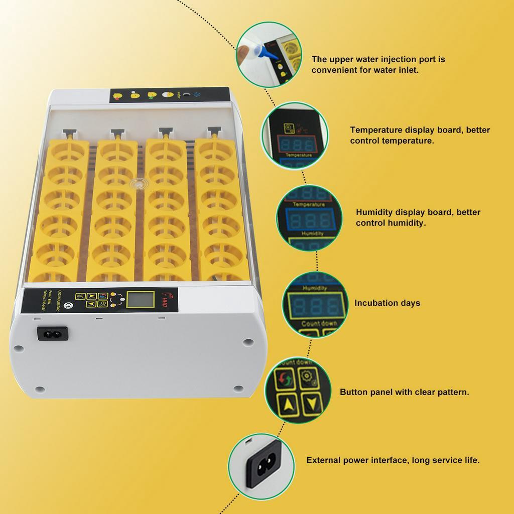 60W 24 Egg Newest Farm Incubator Automatic Chicken Egg Incubator Hatchery Poultry Brooder Equipment