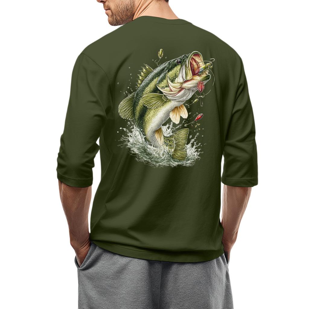 Men'S Round Neck Three-Quarters Sleeve Top Casual Fashion T-Shirt