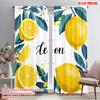 2pcs 2D Flat Printing Drapes Lemon Floral Illustration Yellow Polyester Fabric Without Electricity Festive Holiday Perfect for