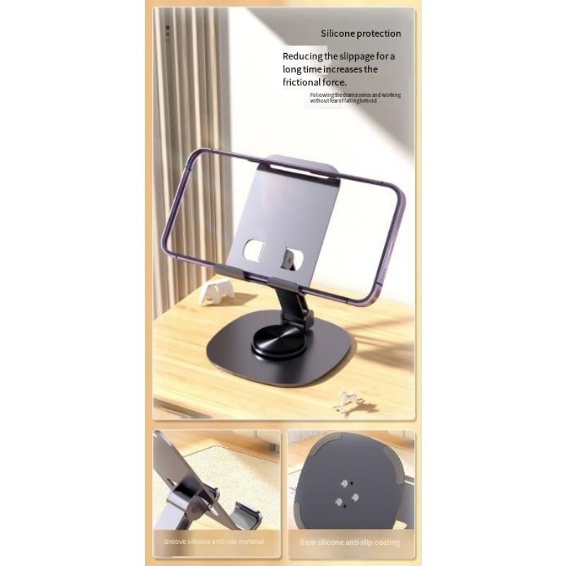 1PC all-metal 360-degree rotating mobile phone holder desktop universal bracket folding