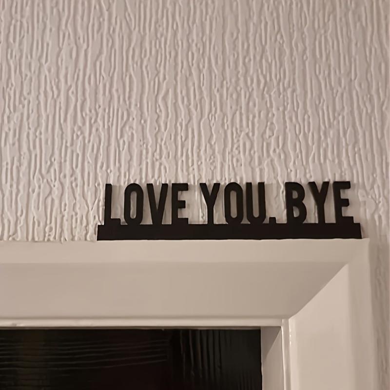 2D Flat-printed Classic Artificial Wooden "LOVE YOU BYE" Sign, Geometric Wall Art for the Living Room, Indoor Wall Hanging Decor