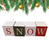 4PCS 2025 Christmas Block Decor Seasonal Desktop Ornament for Home, Living Room Bedroom Office & Bookshelf Display