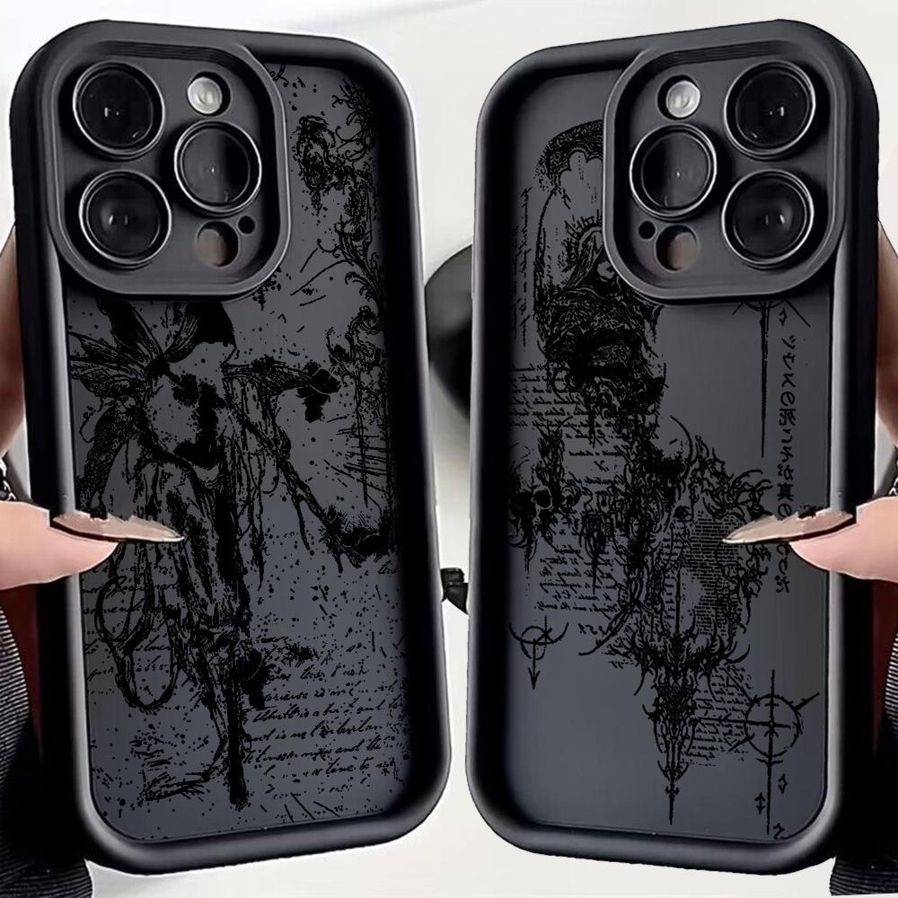 Luxury Dark Gothic Cross Mark Phone Case For Xiaomi Mi 15T 17 15 14 13 12 14T Lite Poco M7 F7 M6 X7 F4 F5 X5 C40 Pro Ultra 4G 5G