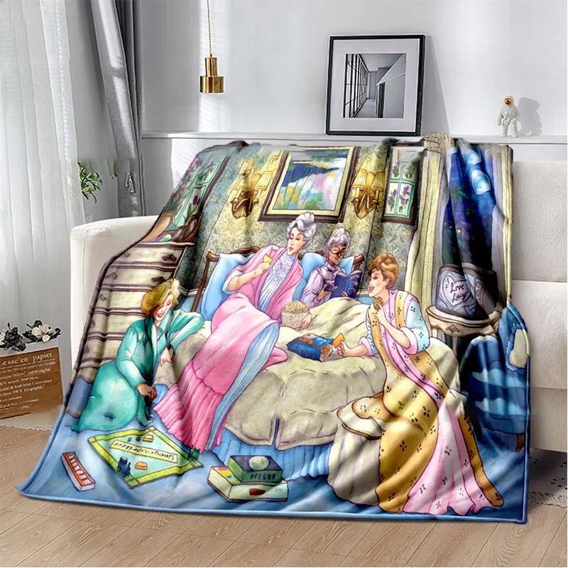 Classic Tv Throw Blanket Golden Girls Friend Ship Flannel Lightweight Plush Fuzzy Cozy Soft Blankets and Throws Custom Blankets