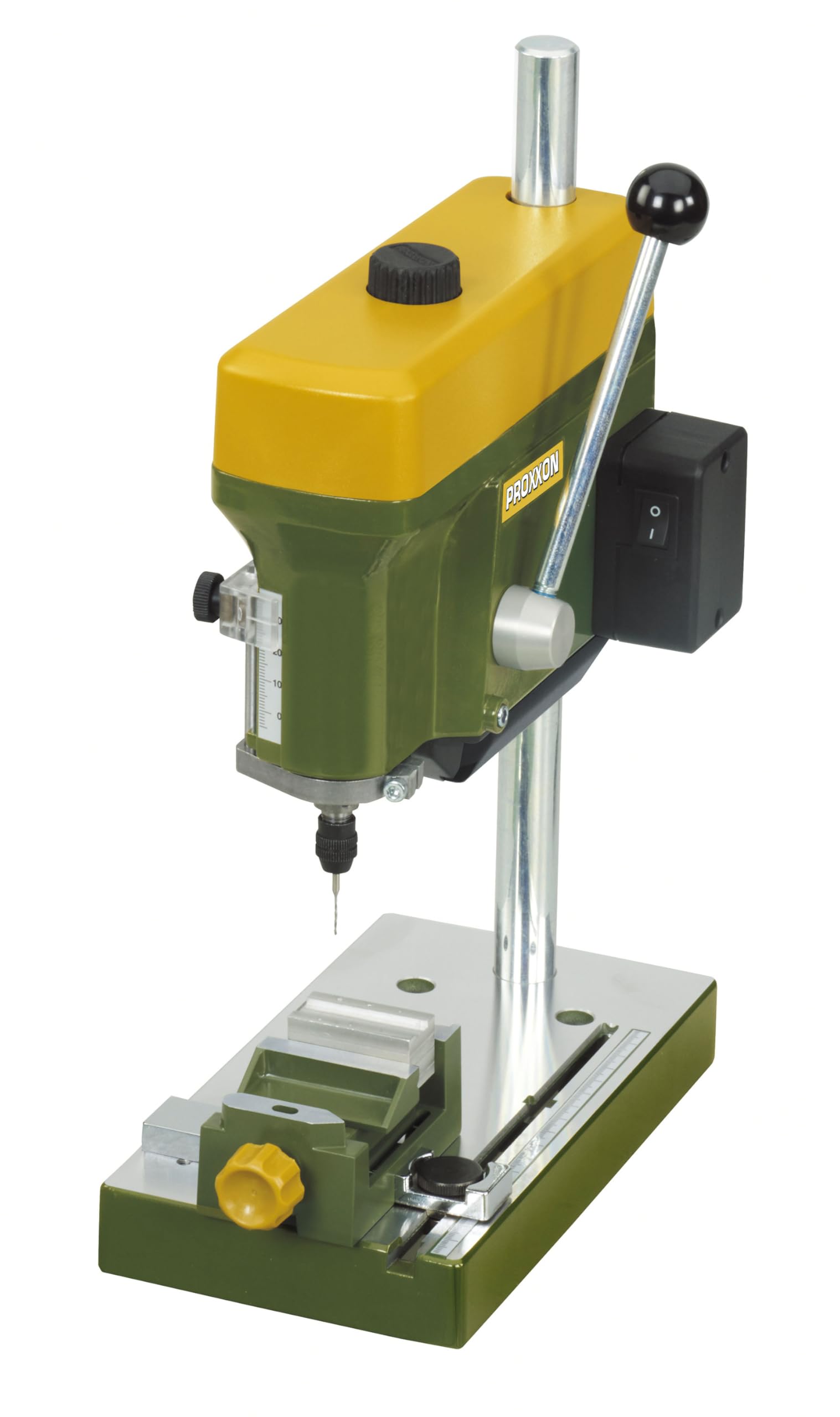 

PROXXON Table Drill Small Tabletop Drilling Machine belt drilling up to [3-speed speed, 0.8~6.0mm] No.28128 жовтий