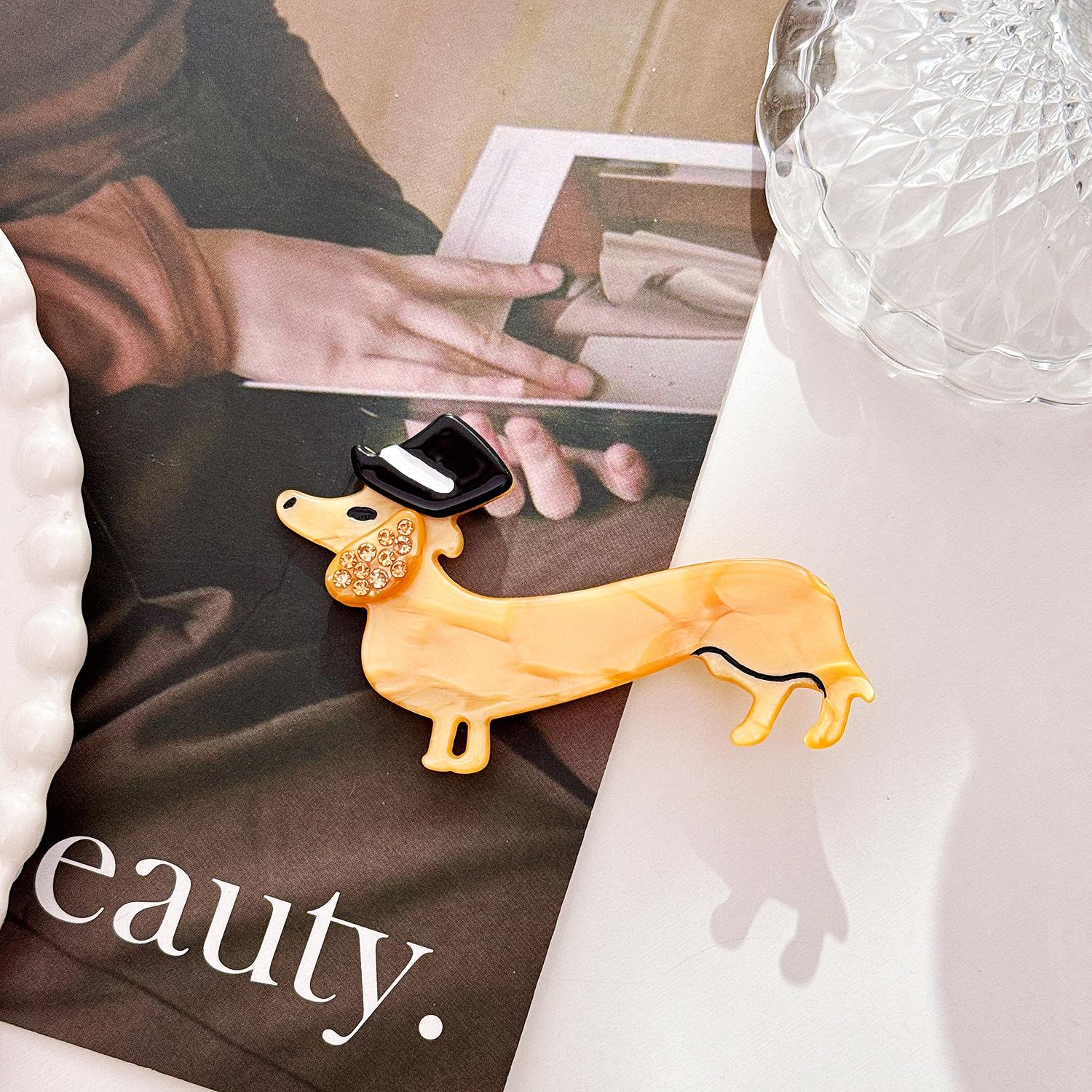 

2023 Winter Unique Collection Dog Designed Hair Claw Clips For Fashionable Women Orange8cm