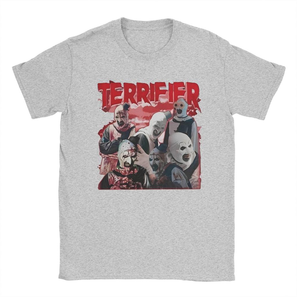 Men's Terrifier Horror Clown Movie Art T Shirt Halloween 100% Cotton Clothing Creative Short Sleeve Round Collar Tees T-Shirt