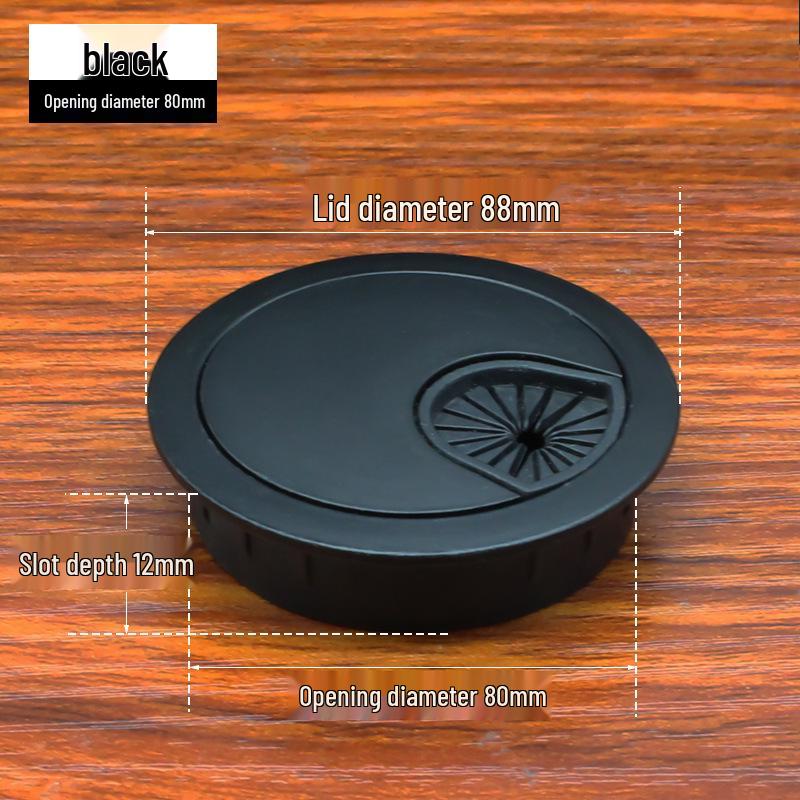 Zinc Alloy Desk Cable Grommet - Round Desktop Cable Pass-Through Cover