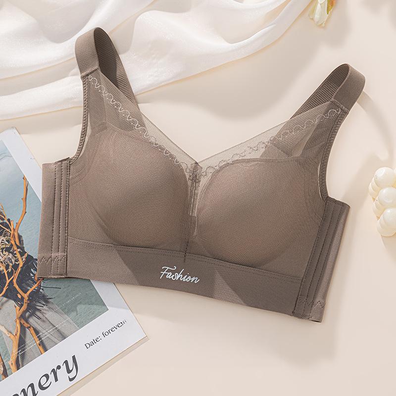 Simple Gathering Bra Women's Adjustable Bra Gathering Anti Sagging Comfortable and Breathable Lace Bra