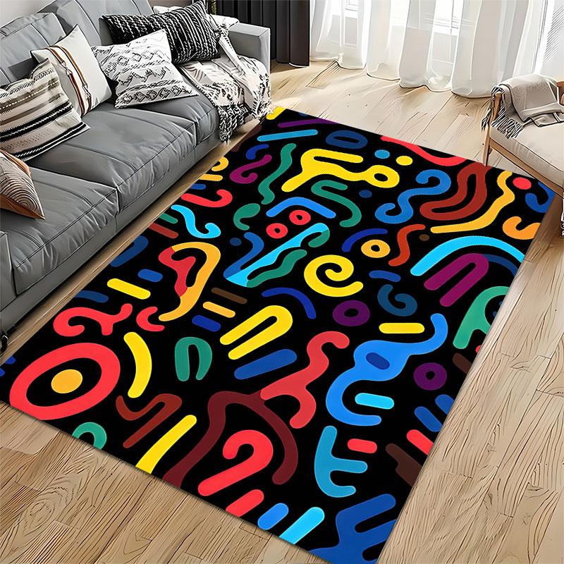Colorful Abstract Pattern Carpet Suitable As a Non-slip Mat for the Living Room or Bedroom Sofa