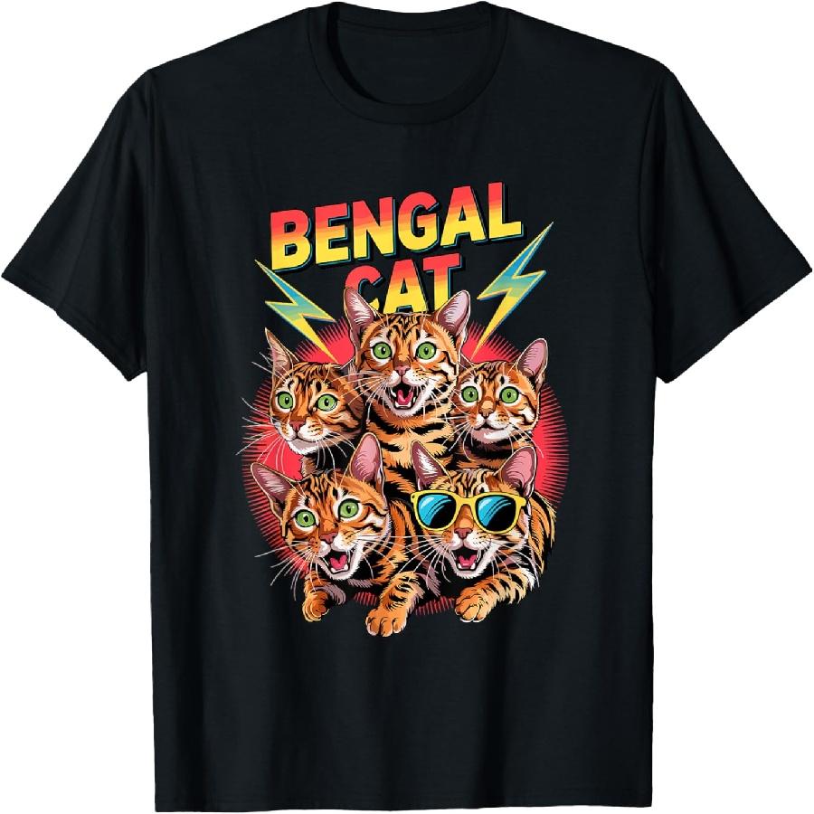 90s Vintage Bengal Cat Men Women Kids T-Shirt XXXXXL
