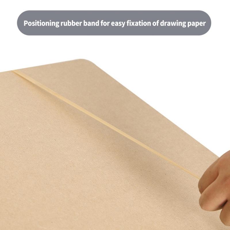 Art Drawing Pad Wood Sketching Board with Metal Clip and Elastic Band for Artist Beginner Sketching Oil Acrylic Painting