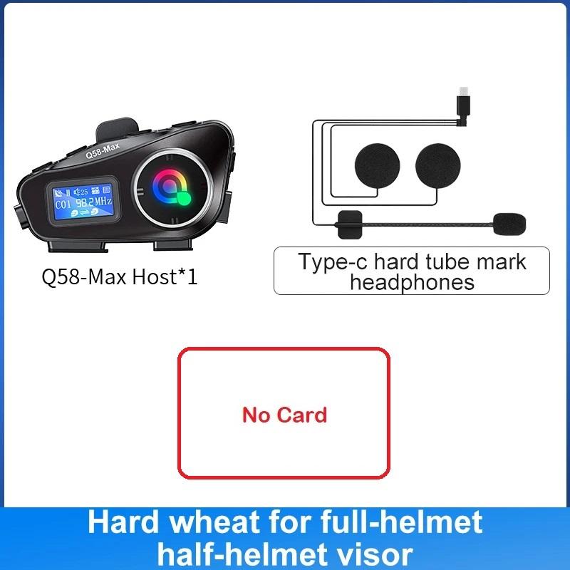 Bluetooth Headset for Motorcycle Helmets, Long Battery Life, Two-Way Intercom, Music Mixing, FM Radio, LCD Display for Cycling