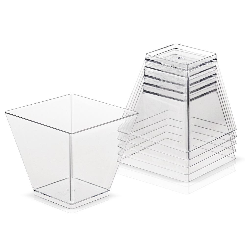 Disposable Plastic Mousse Cup Ladder Shaped Cup Pudding Cup Dessert Cake Cup Appetizer Jelly Yogurt Mousse Dessert Baking Cup