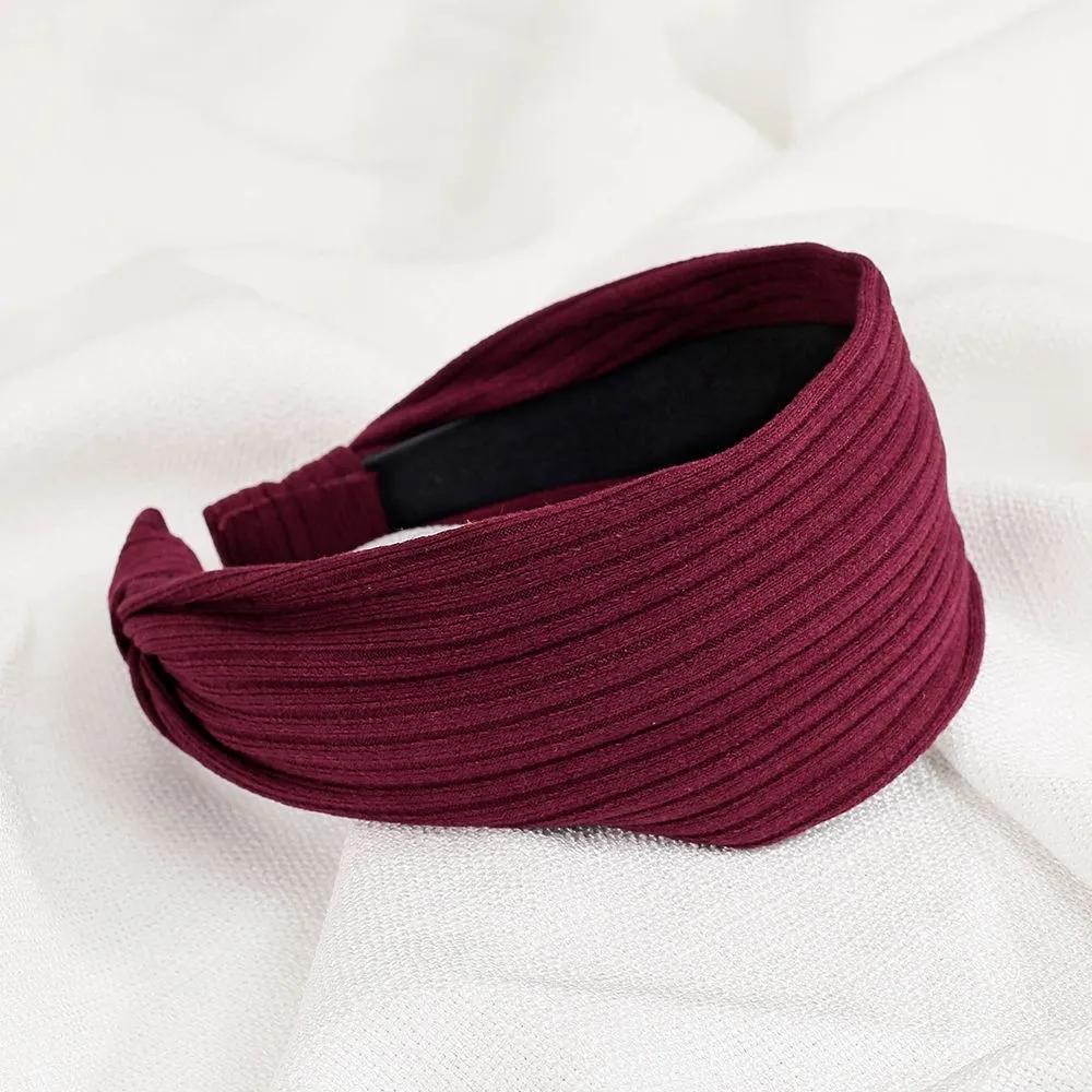 Handmade Headband Daily Headband Angel Scrunchie Basic Ribbed Wine