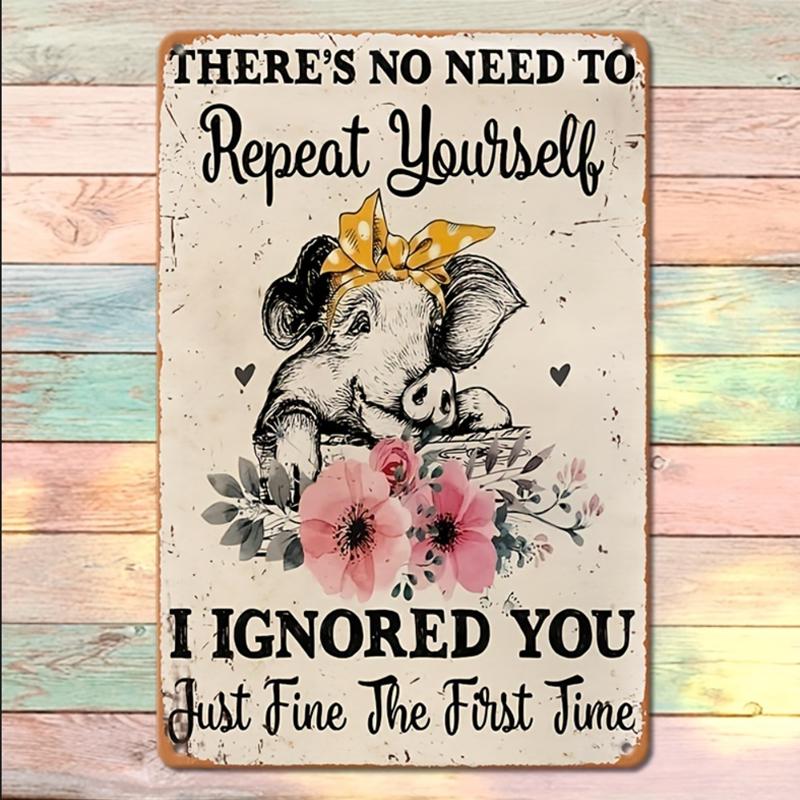 

Pink Pig Metal Tin Signs Vintage Poster for BBQ Shop Kitchen Decortion Iron Plates Painting Retro Posters Home Wall Art Plaque 20x30cm