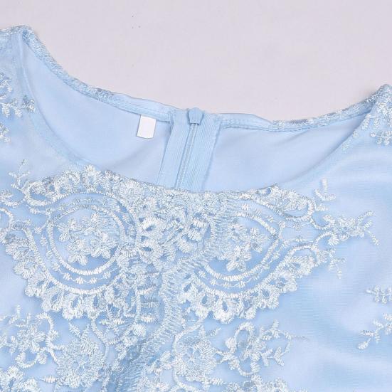 Dámské spodničky větších velikostí dámské šaty O ke krku Falešné dvoudílné krajkové polorukávy Velké dámské šaty střední velikosti Dámské oblečení