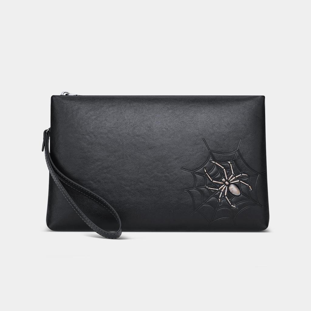 King Paul Men's Genuine Leather Envelope Clutch – Trendy Printed Handbag