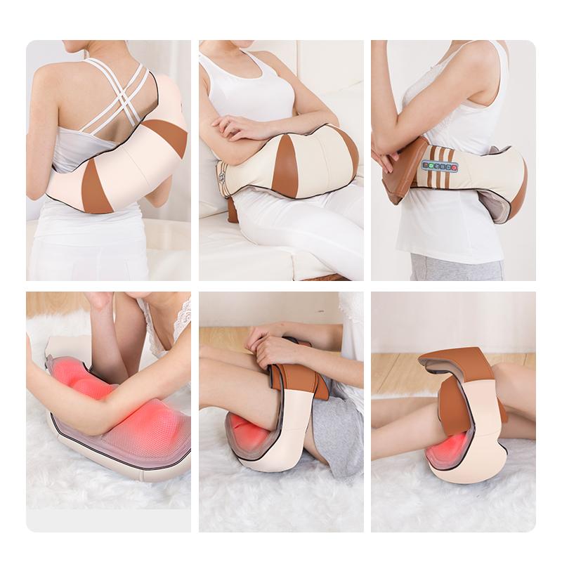 JINKAIRUI Neck Massager Shoulder Back Massage Machine Kneading Shiatsu Heating Massage Tool Home Office Car Use
