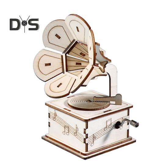 

1 набор DIY ретро граммофон модель комплект ручной работы деревянная головоломка ручной работы фонограф строительство поделки проигрыватель пластинок STEM проект дети образовательная игрушка Sets