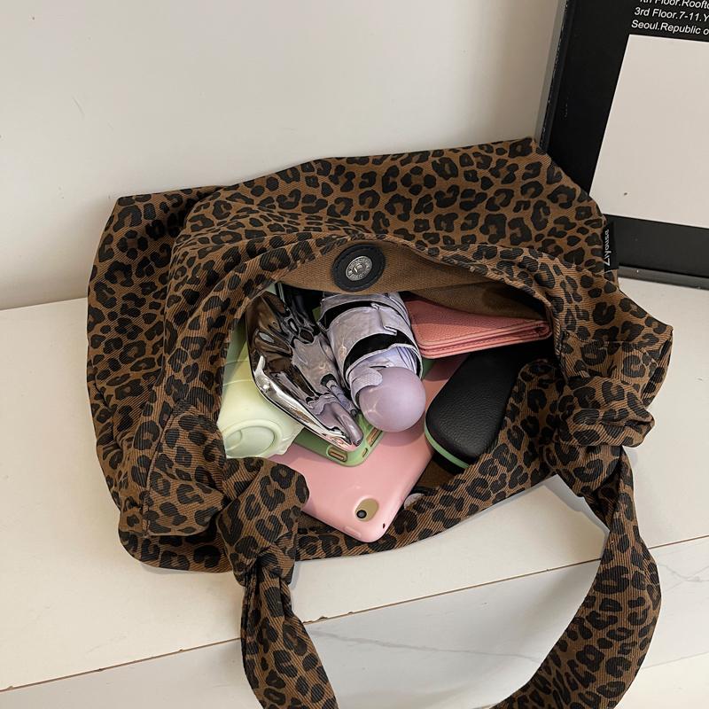 Women's Bag Leopard Print Shoulder Bag Underarm Bag Large Capacity Tote Bag