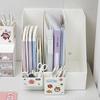 Desktop Book Storage Box Stationery Organizer Desk Storage Rack Bookshelf Pen Holder Organiser Cute Book Stand Bookcase File Box