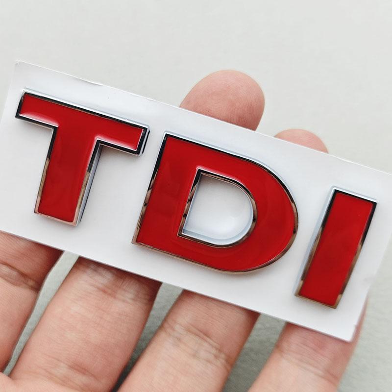 3D ABS Black Red Logo TDI Emblem Car Rear Trunk Badge for VW TDI Letters Sticker Accessories zd1