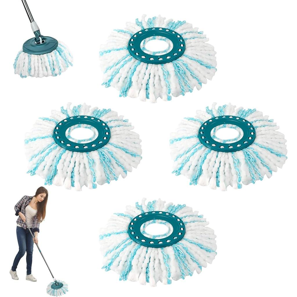 4 Pieces for Leifheit Clean Twist Disc Mop Micro Kit, Reusable Replacement Mop Head, Easy To Replace, Highly Absorbent, for All Floor Types