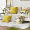 Colorlife Hello Love Sunflower Bicycle Yellow Throw Pillow Covers, Flowers Summer Spring Cushion Case For Sofa Couch Set Of 4