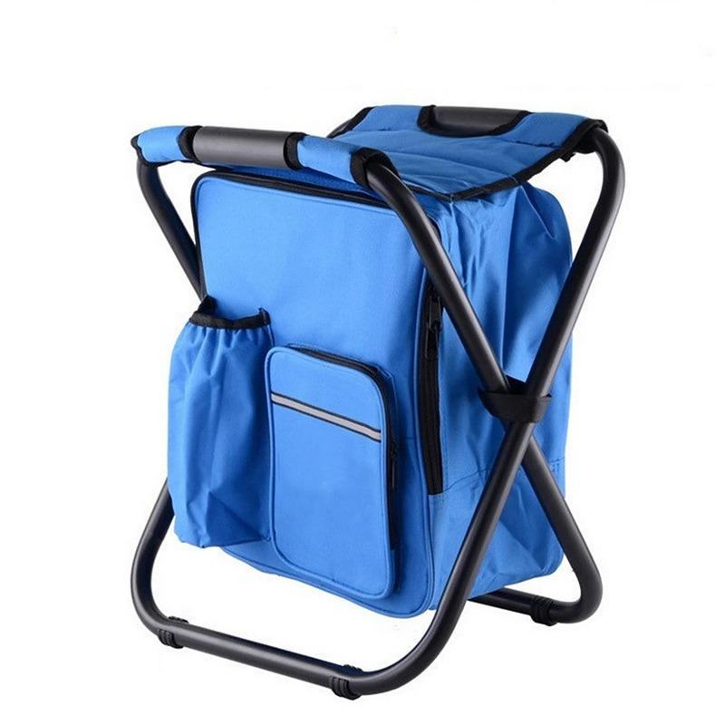 

Portable Ice Chair Cooling Seat Ice Stool Foldable Insulated Ice Pack Stool with Dual-shoulder Straps Perfect for Fishing Blue
