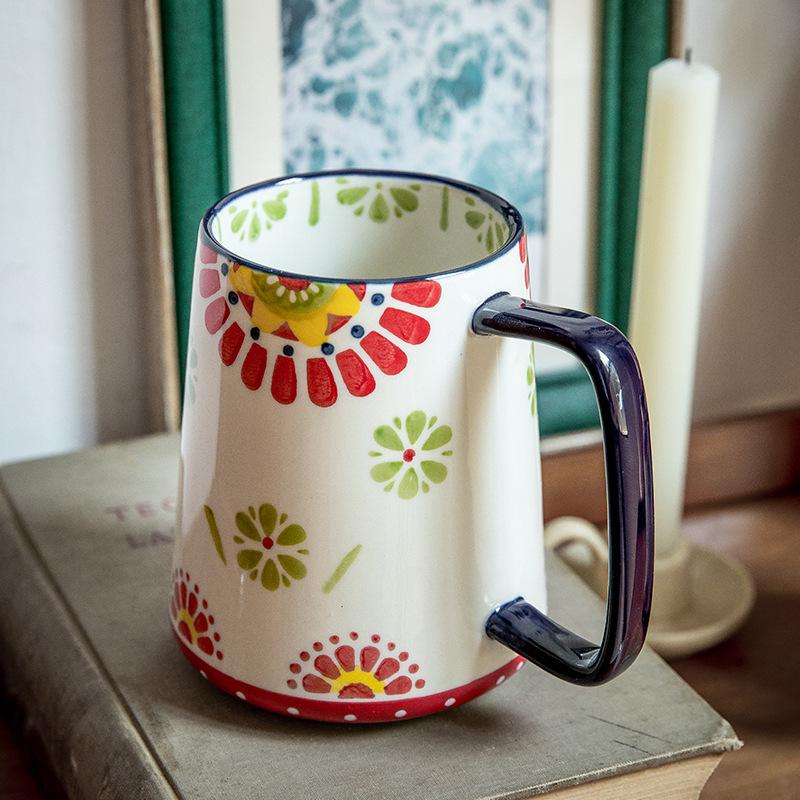 Office Large-Capacity Cup Home Pastoral Hand-Painted Ceramic Gift