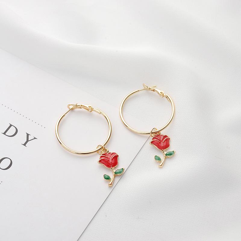 Rosenblüten-Steckohrringe - Europäischer und Amerikanischer Modeschmuck für Damen