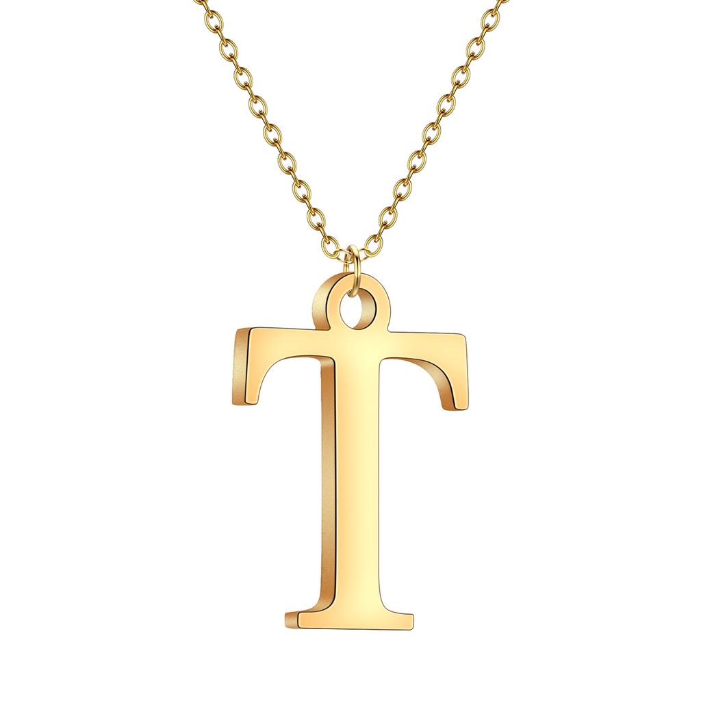 Kinitial A-Z English Alphabet Letter Pendants Necklaces For Women Metal Jewelry Simple Initial Chain Choker Collares