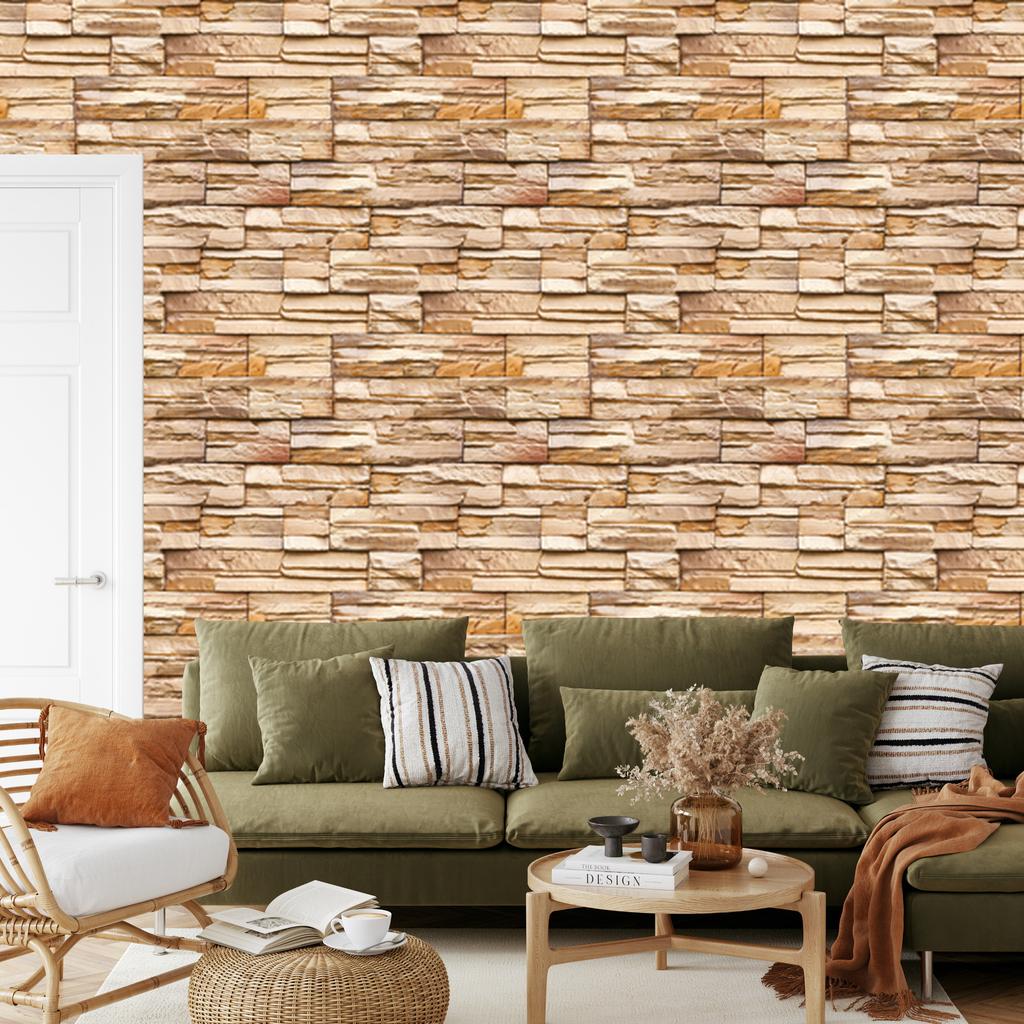 Wallpaper Slate Stone 3D Effect for Living Room and Bedroom 50x1000