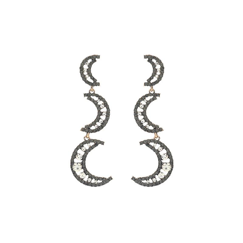 

Sparkly Moon Earrings For Women Vintage Statement Jewelry Holiday Party Gifts as the picture