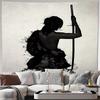 Anime Samurai Tapestry, Japanese Warrior Wall Art for Living Room Bedroom Aesthetic Home Decor