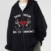 Gothic Schädelprint Kapuzenpullover Unisex Oversized Reißverschluss Pullover Herren Damen Streetwear Lässig Herbst