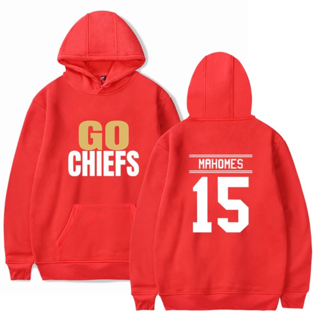 Men's Kansas City Hoodies GO CHIEFS Mahomes Name & Number Hoodies Sweatshirt Men Pullover
