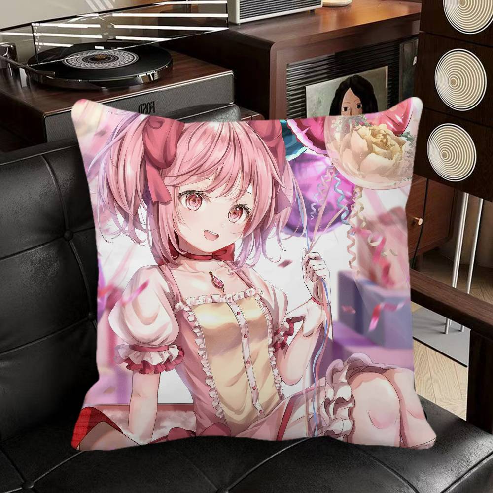 Kaname Madoka Mahou Shoujo Madoka Magica Anime Pillow Case Square Pillow Bedroom Sofa Leisure Comfort Cushion Home Decoration