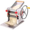 Compact Household Manual Noodle & Pasta Maker with Dumpling Wrapper Roller and Hand Crank, Stainless Steel