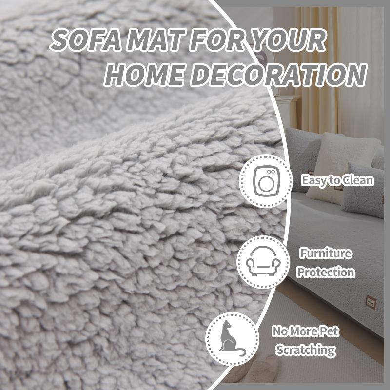 Sherpa Plüsch Anti-Rutsch Sofabezug Deko Weiches Sofa Handtuch Couch Kissen 1/2/3/4 Sitzer für Wohnzimmer Moderne Möbel Schutz