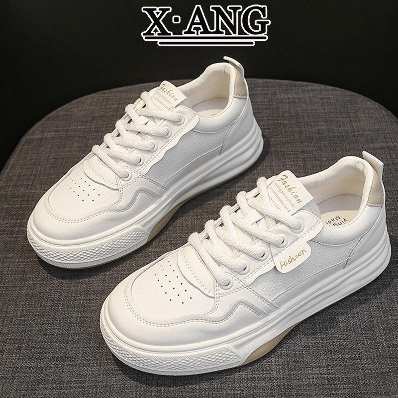 Leather thick-soled white shoes, children's soft soles are not tired, women's shoes spring and summer new breathable casual sports shoes
