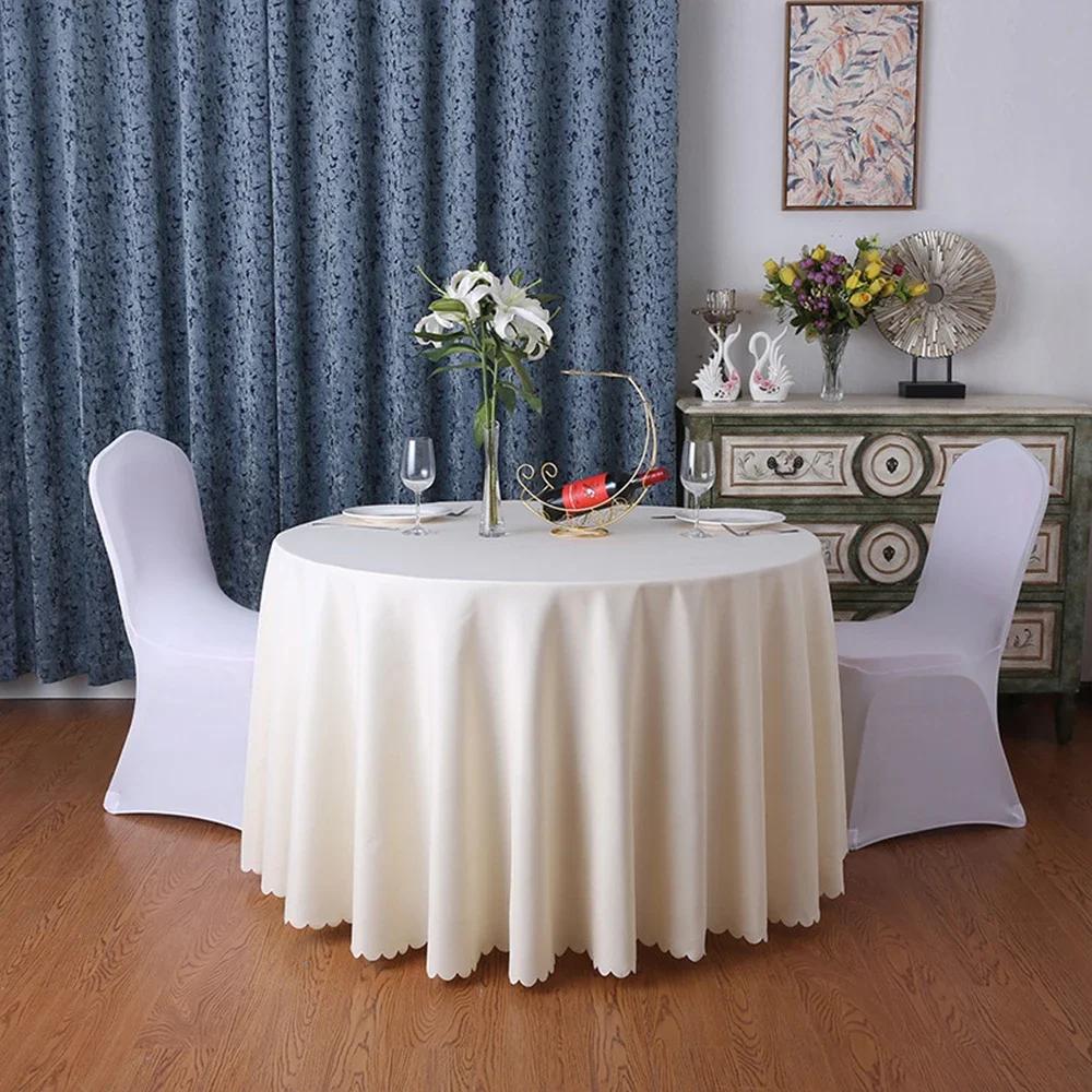 Round Tablecloth Circular Polyester Table Cover Polyester Navy Blue Table Cloth For Hotel Banquet Birthday Party Table Decor