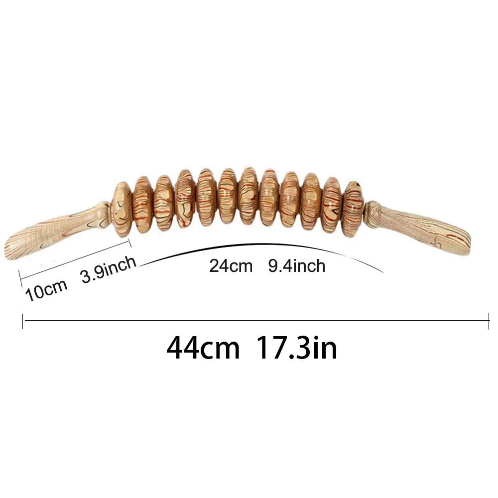 Curved Wood Roller for Stomach Cellulite Wooden Therapy Massage Tool for Body Shaping,Wood Massager Stick for Lymphatic Drainage