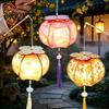 Retro Style Decorative Lantern Spring Festival DIY Material Kit, Light Up Handmade Persimmon Shaped Traditional Oriental Craft Kit with Tassel