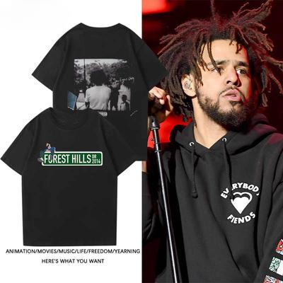 2024 J.ole Hiphop Vintage W14 Peripheral T-shirt Boys American Hip Hop Rap Round Neck Short Sleeve Band Half Sleeve Top