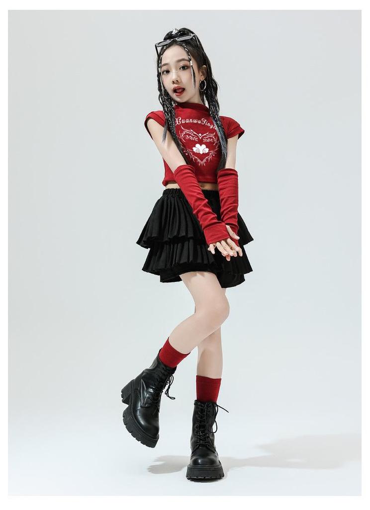 Girls' Jazz Street Dance Outfit: Cool Hip Hop Performance & Cheerleader Uniform