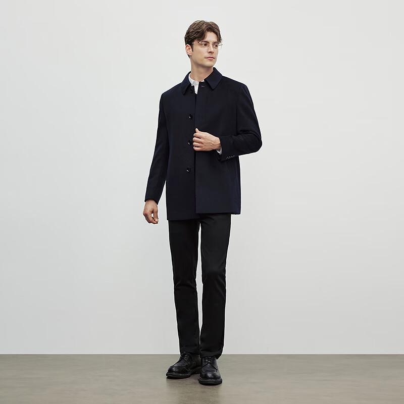 EMZ Men's Cashmere Blend Business Casual Overcoat