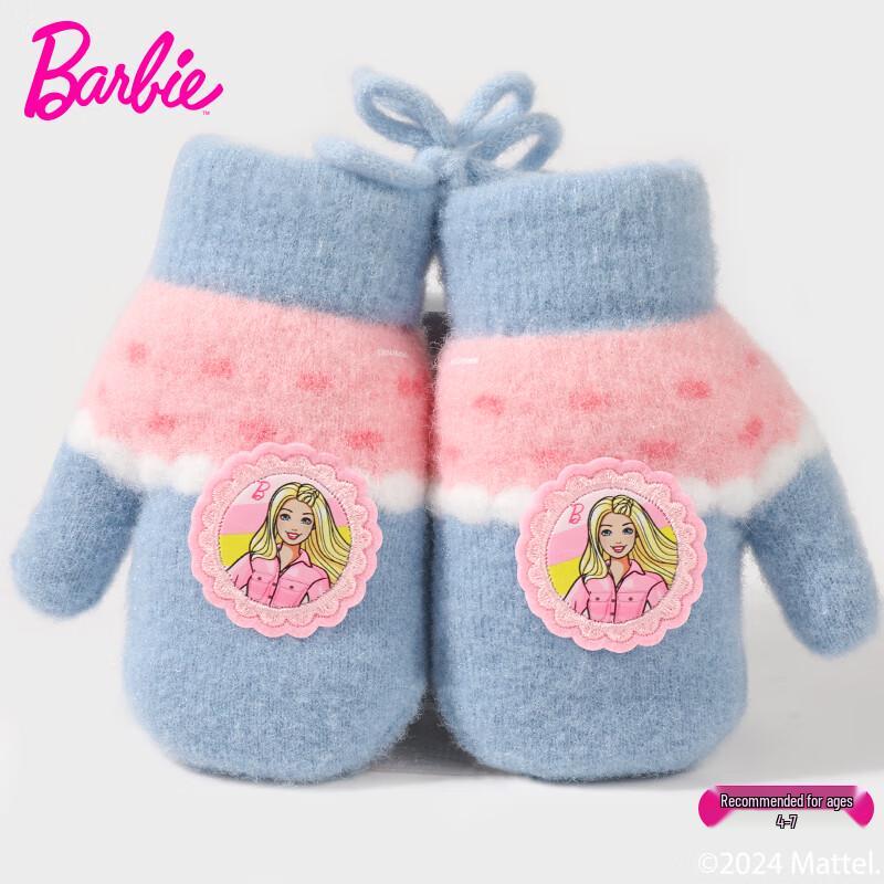 Barbie Girls  Plush Warm Winter Gloves One Size
