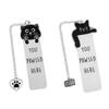 Creative You Pawsed Here Bookmark Cat Waving Black Cat Cat Bookmark Stainless Steel Reading Blessings Bookmark Gift